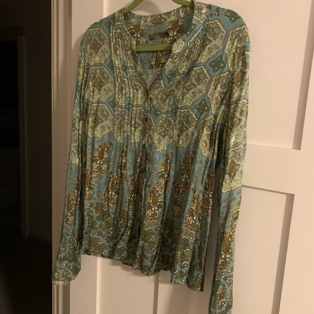 Prana Evelyn Green paisley button-up